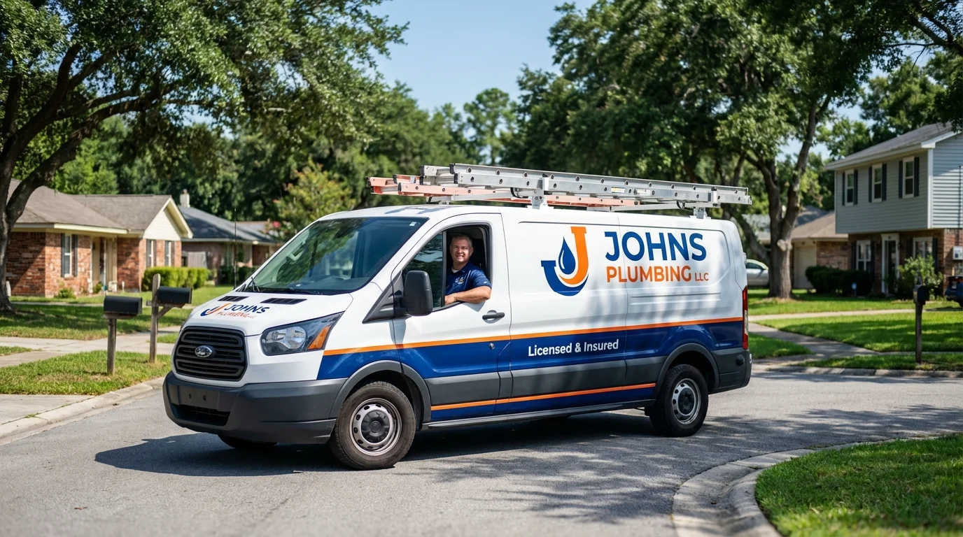 Johns Plumbing LLC service van in Oakboro, NC